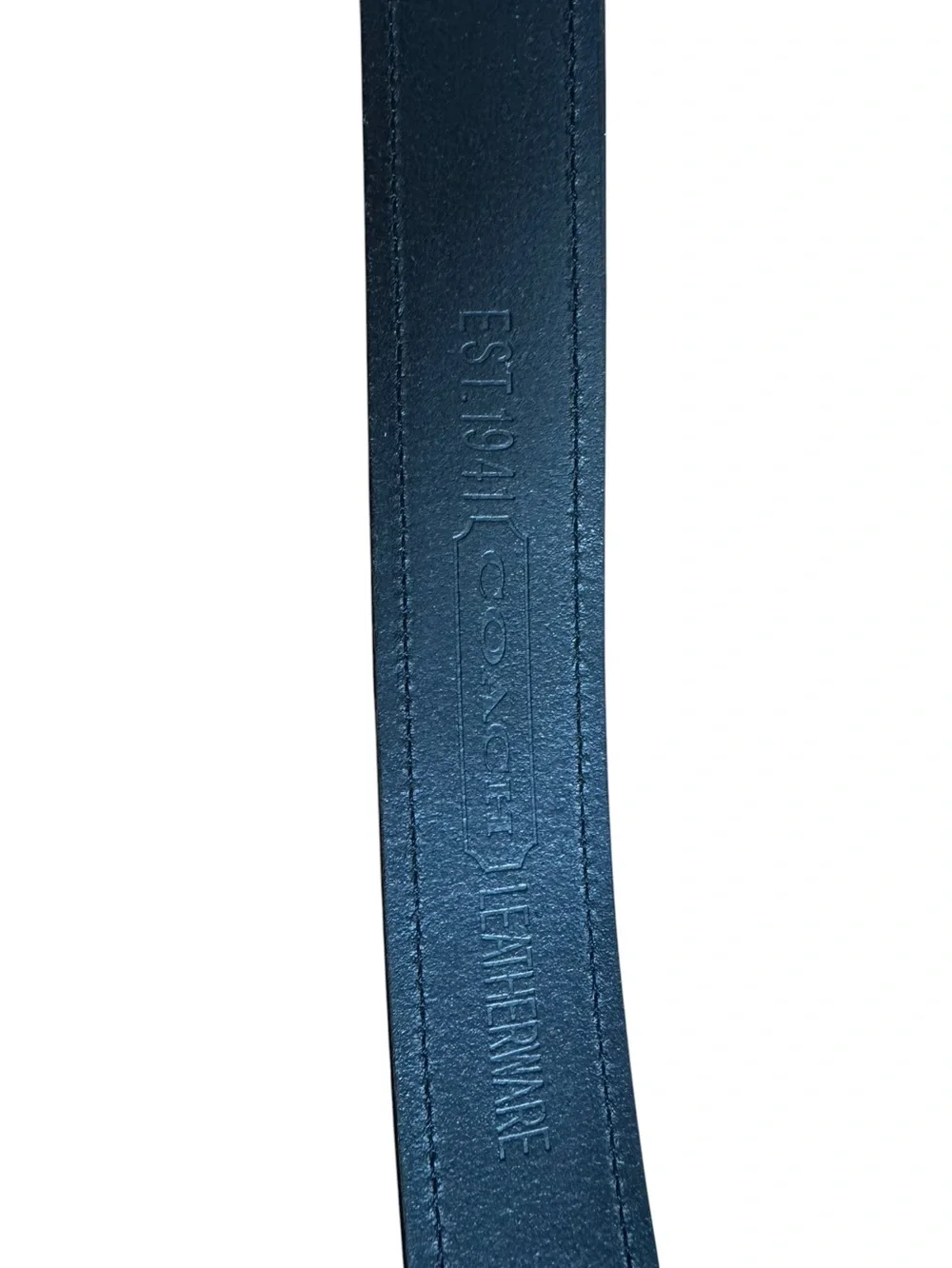 Vintage COACH 90009 Men's Black Leather Belt Contrast Stitch Silver Buckle 38